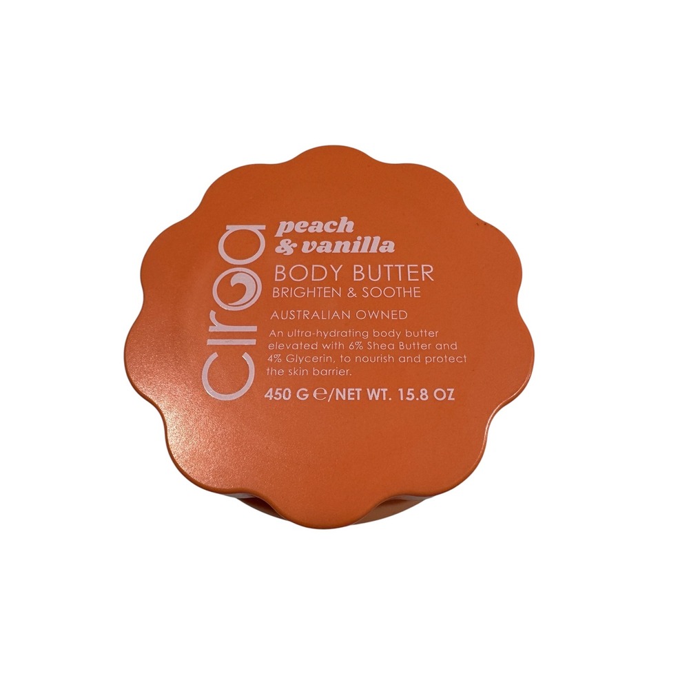 Ciroa Peach & Vanilla Body Butter Brighten & Soothe Shea Butter 15.8 oz 450g